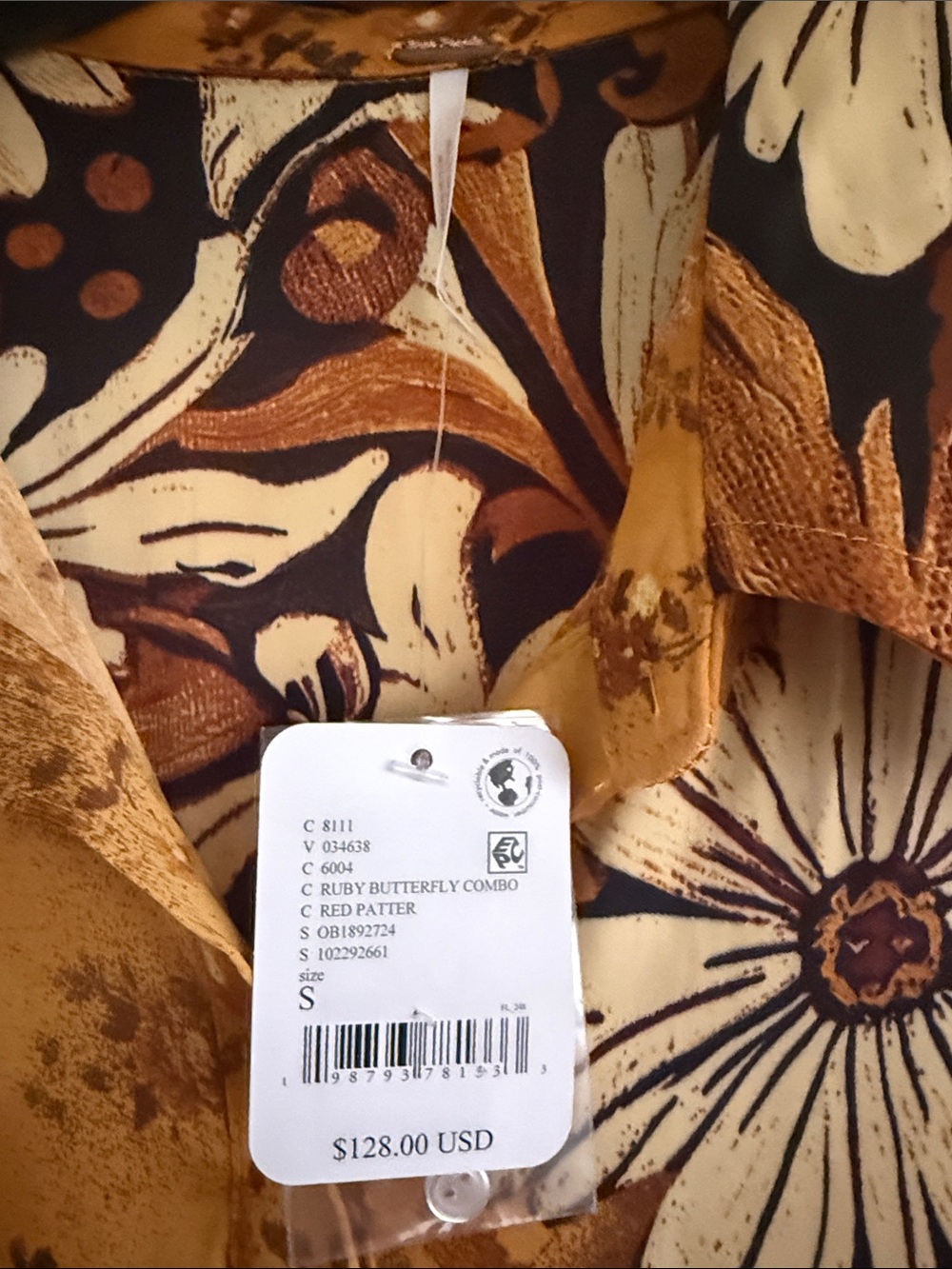 Free People Off The Vine Golden Butterfly Combo Size S NWT - Picture 5 of 8